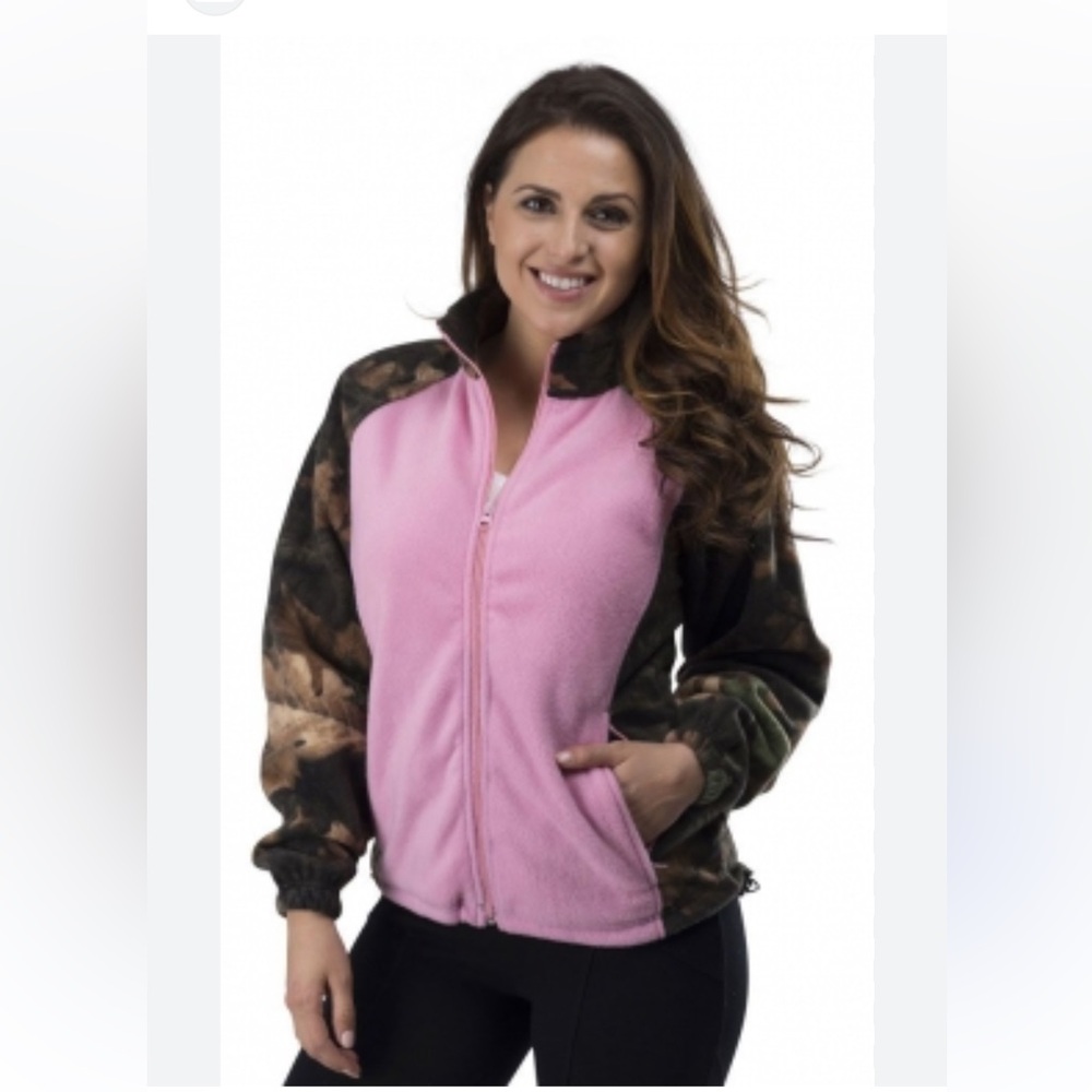 Trail Crest fleece Pink and Camouflage Women's Jacket size large